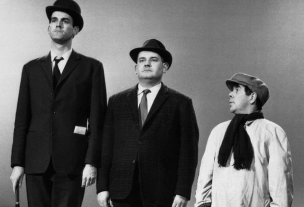 John Cleese, Ronnie Barker and Ronnie Corbett in the Class Sketch on the BBC’s Frost Report (1966)