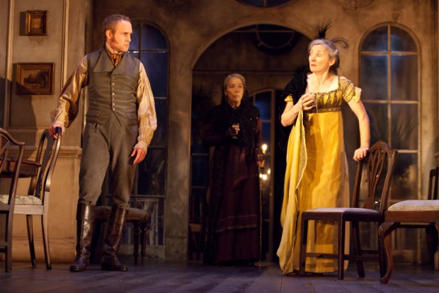 Peter McDonald, Ursula Jones and Brid Brennan in The Veil. Photo: Helen Warner