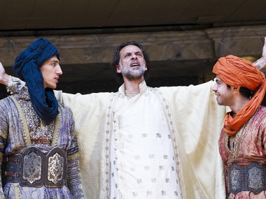 Jonathan Bonnici, Alexander Siddig and Satya Bhabha in Holy Warriors. Photo: Tristram Kenton