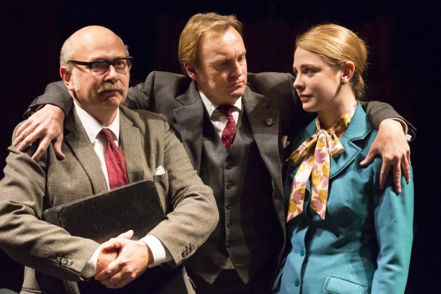 Vincent Franklin, Philip Glenister and Lauren O’Neil in This House. Photo: Johan Persson