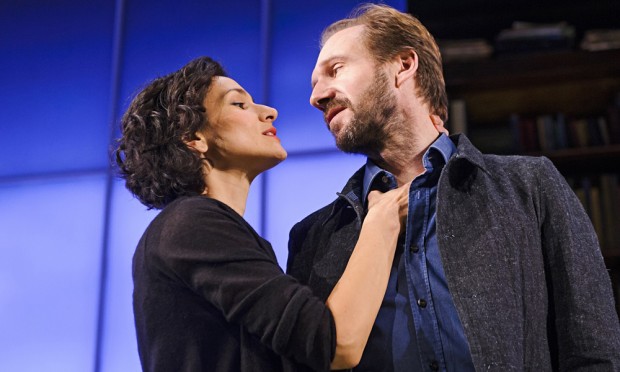 Indira Varma and Ralph Fiennes in Man and Superman. Photo: Tristram Kenton