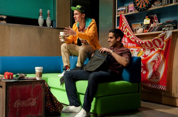 Henry Lloyd-Hughes and Sacha Dhawan in NSFW. Photo: Stephen Cummiskey