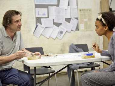 Sean O’Callaghan and Janet Etuk in Beyond Caring. Photo: Mark Douet