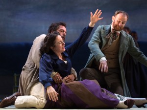 Amanda Drew, John Light and Mark Gatiss in Three Days in the Country. Photo: Bill Knight