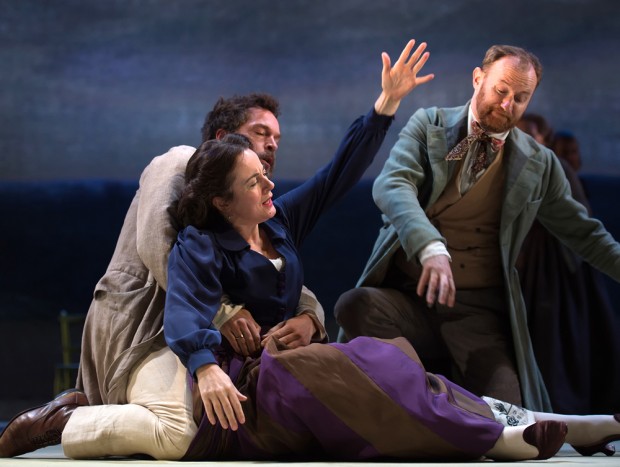 Amanda Drew, John Light and Mark Gatiss in Three Days in the Country. Photo: Bill Knight