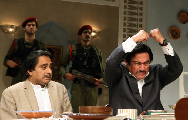 Sanjeev Bhaskar and Steven Berkoff in Dinner with Saddam. Photo: Catherine Ashmore