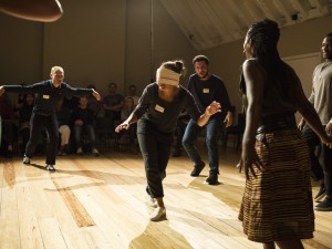 James Hillier, Adelle Leonce, Jamael Westman, Lorna Brown and Osy Ikhile in Torn. Photo: Helen Maybanks