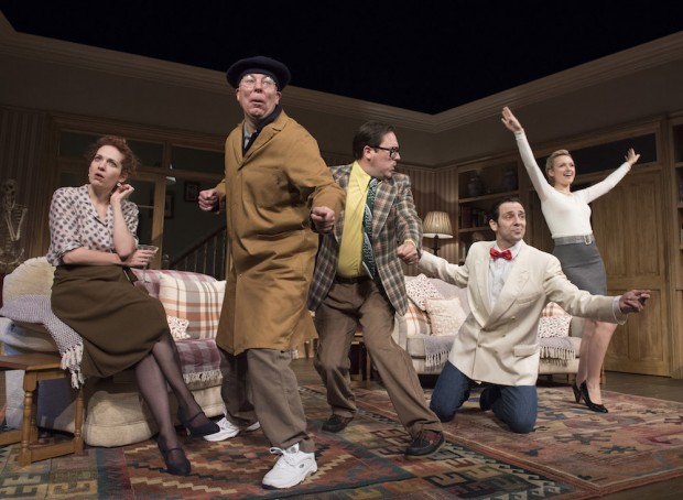 Katherine Parkinson, Steve Pemberton, Rufus Jones, Ralf Little and Emily Berrington in Dead Funny. Photo: Alistair Muir