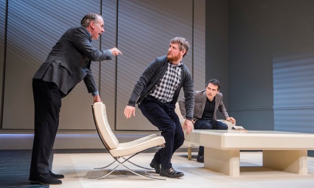 Paul Ritter, Tim Key and Rufus Sewell in Art. Photo: Tristram Kenton