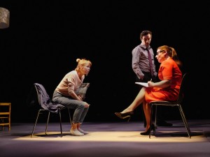 Anna Maxwell Martin, Ben Chaplin and Heather Craney in Consent. Photo: Sarah Lee