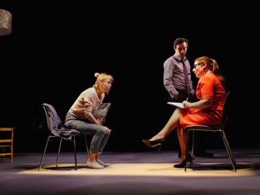 Anna Maxwell Martin, Ben Chaplin and Heather Craney in Consent. Photo: Sarah Lee