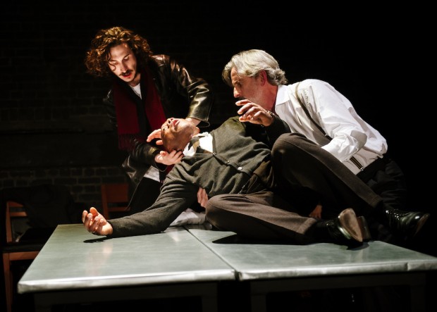 Billy Postlethwaite, Burt Caesar and Martin Turner in The Plague. Photo: Alex Brenner