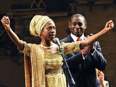 Nikki Amuka-Bird and David Harewood in Welcome to Thebes. Photo: Tristram Kenton