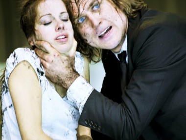 Judith Rosmair and Lars Eidinger in Hamlet. Photo: Arno Declair