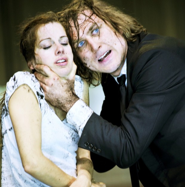 Judith Rosmair and Lars Eidinger in Hamlet. Photo: Arno Declair