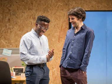 Bayo Gbadamosi and Colin Morgan in Gloria. Photo: Marc Brenner