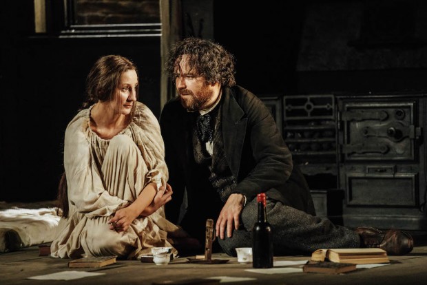 Laura Elphinstone and Rory Kinnear in Young Marx. Photo: Manuel Harlan