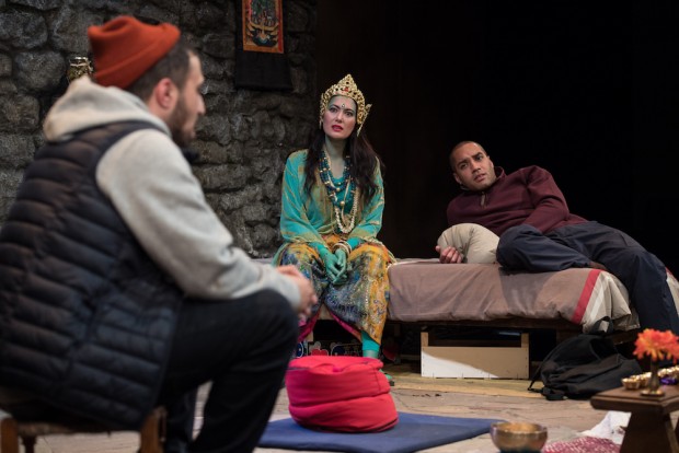 Adam Deacon, Yasmine Akram and Samuel Anderson in The Retreat. Photo: Craig Sugden