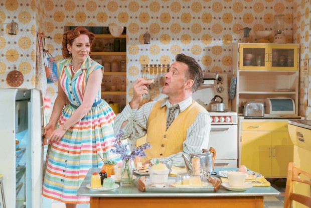 Katherine Parkinson and Richard Harrington in Home, I’m Darling. Photo: Manuel Harlan