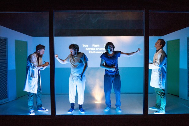 Jim Fish, Adam Bassett, Brian Duffy and Matt Kyle in 4.48 Psychosis. Photo: Becky Bailey