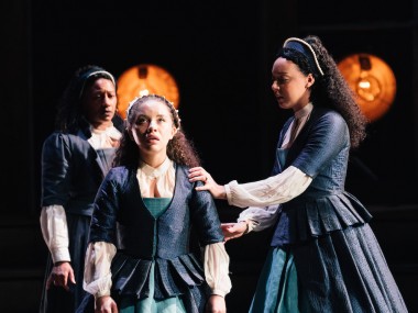Clare Perkins, Saffron Coomber and Adelle Leonce in Emilia. Photo: Helen Murray