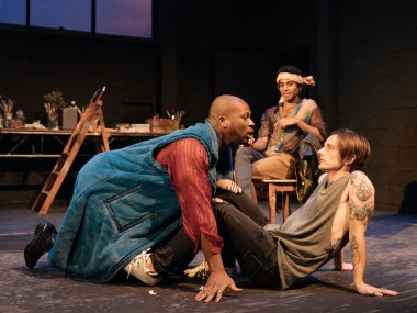 Stefan Adegbola, Hiran Abeysekera and Dickie Beau in Botticelli in the Fire. Photo: Manuel Harlan