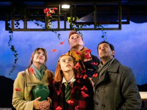 Claire Goose, Rosie Day, Will Fletcher and Navin Chowdhry in The Girl Who Fell. Photo: Helen Maybanks