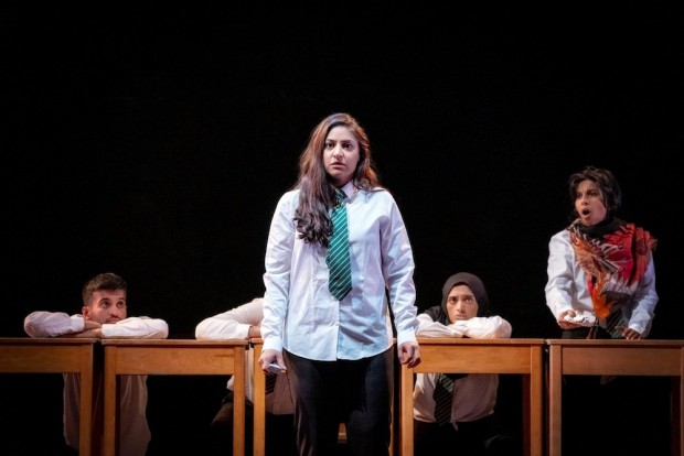 Qasim Mahmood, Gurkiran Kaur, Komal Amin and Keshini Misha in Trojan Horse. Photo: Ant Robling