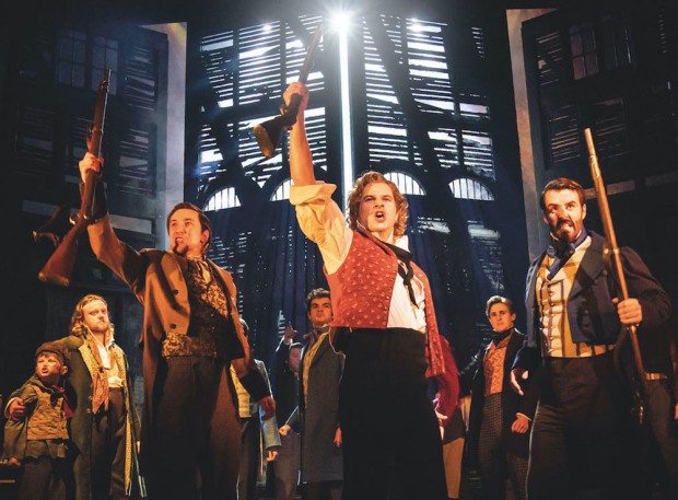 Ashley Gilmour and the cast of Les Misérables. Photo: Johan Persson