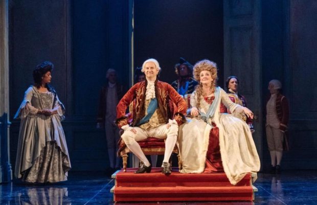 Mark Gatiss and Debra Gillett in The Madness of George III. Photo: Manuel Harlan