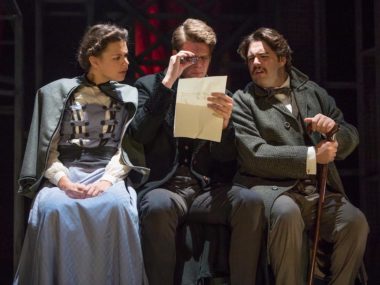 Stephanie Rutherford, Luke Barton and Joseph Derrington in The Sign of Four. Photo: Blackeyed Theatre