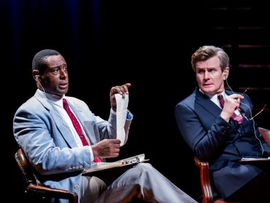 David Harewood and Charles Edwards in Best of Enemies. Photo: Wasi Daniju