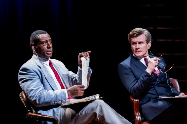 David Harewood and Charles Edwards in Best of Enemies. Photo: Wasi Daniju