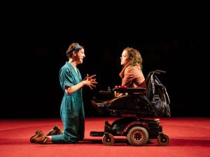 Francesca Martinez and Francesca Mills in All of Us. Photo: Helen Murray