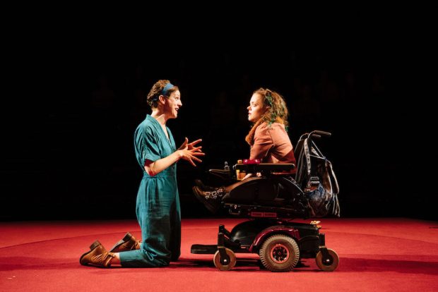 Francesca Martinez and Francesca Mills in All of Us. Photo: Helen Murray