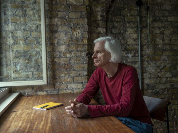 Playwright Martin Crimp at the Royal Court. Photo: Niall McDiarmid