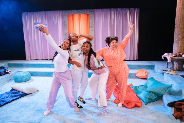 Shayde Sinclair, Bukky Bakray, Aliyah Odoffin and Amber Grappy in Sleepova. Photo: Helen Murray