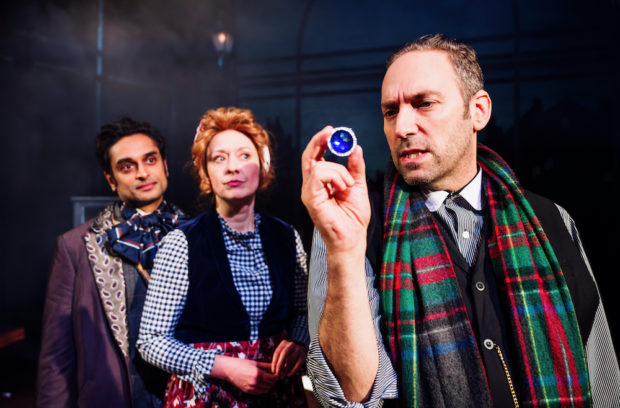 Devesh Kishore, Rosie Armstrong and Ben Kaplan in A Sherlock Carol. Photo: Alex Brenner