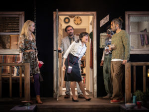 Yolanda Kettle, Ferdinand Kingsley, Katie Leung, Tamara Lawrance and Anthony Welsh in The Comeuppance. Photo: Marc Brenner