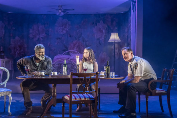 Danny Sapani, Judith Roddy and Daniel Lapaine in Between Riverside and Crazy. Photo: Johan Persson
