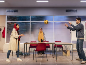 Serena Manteghi, Nadia Albina and Nojan Khazai in English. Photo: Richard Davenport