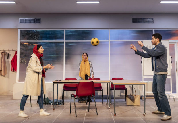 Serena Manteghi, Nadia Albina and Nojan Khazai in English. Photo: Richard Davenport