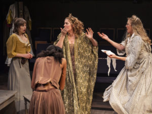 Zoe Brough, Nicole Sawyerr, Anna Chancellor and Katherine Kingsley in Playhouse Creatures. Photo: Ellie Kurttz