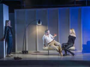 Sophie Melville, Leander Deeny and Laura Whitmore in Apex Predator. Photo: Ellie Kurttz