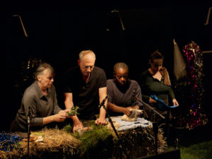Ruth Sullivan, Tom Espiner, Tatenda Matsvai and Pandora Colin in Cow | Deer. Photo: Camilla Greenwell