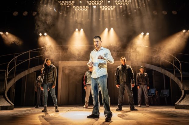 David Shields and the cast of Punch. Photo: Marc Brenner
